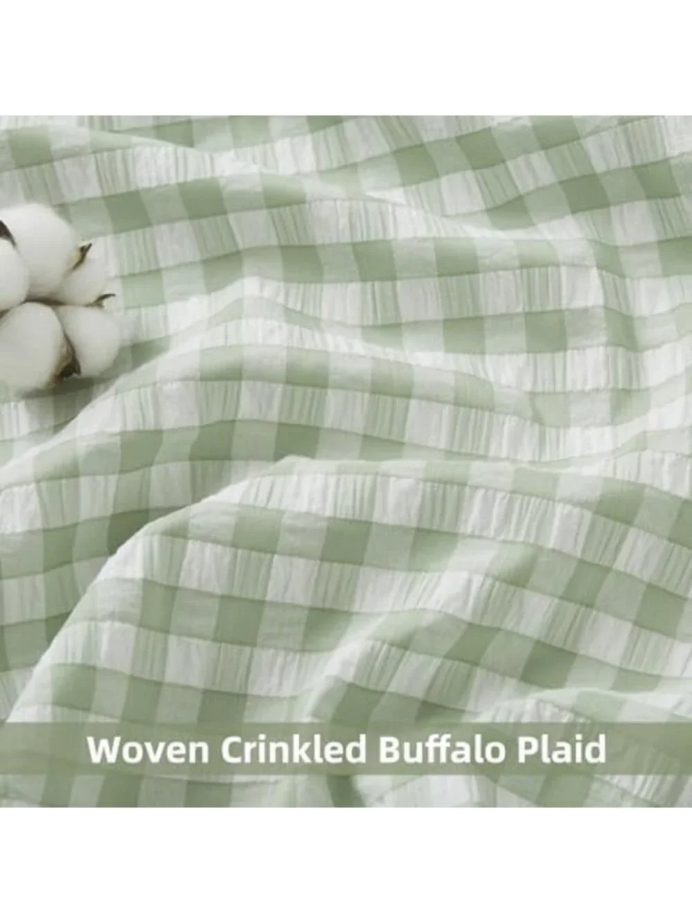 Sage Green Buffalo Plaid Ruffled Window Curtains - 84